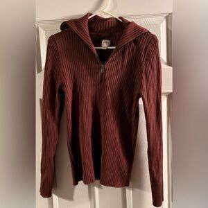 Maeve Rust Ribbed Knit SIZE XL Sweater